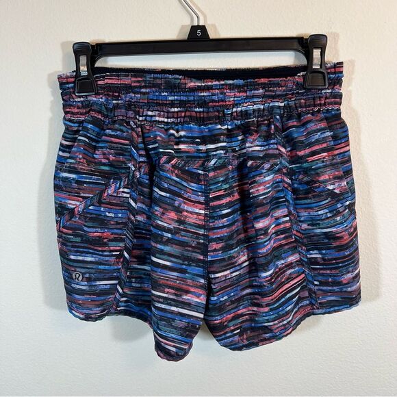 Lululemon Hinshu Alpine Stripe Tracker Shorts Size 6 Blue - Picture 5 of 11